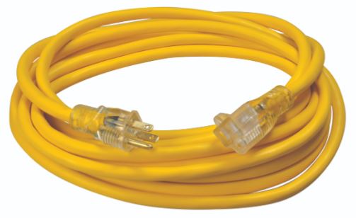 CORD EXTENSION 25' 12/3 125V YELLOW - Cords